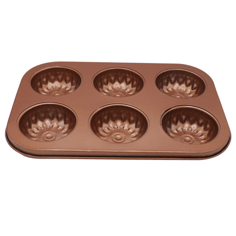 Flower Muffin Tray Non Stick 6 Cavity