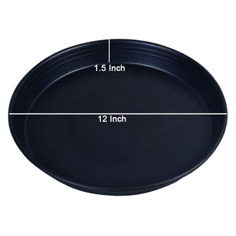 Pizza Pan Non Stick Iron 12 Inch with Plastic Lid