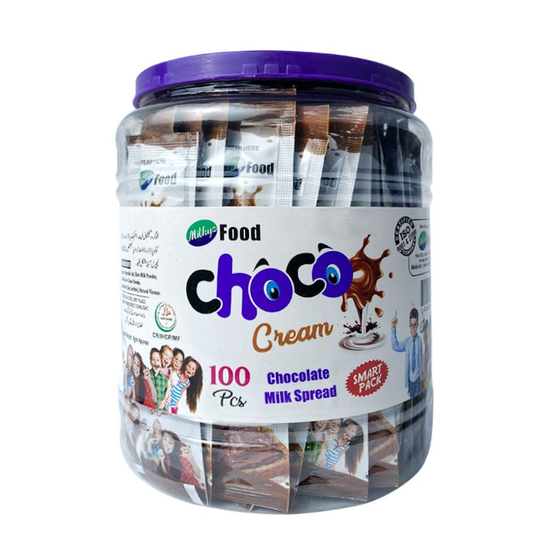 Milkyz Food Choco Cream Chocolate Milk Spread 8g Sachet 100 Pcs Jar