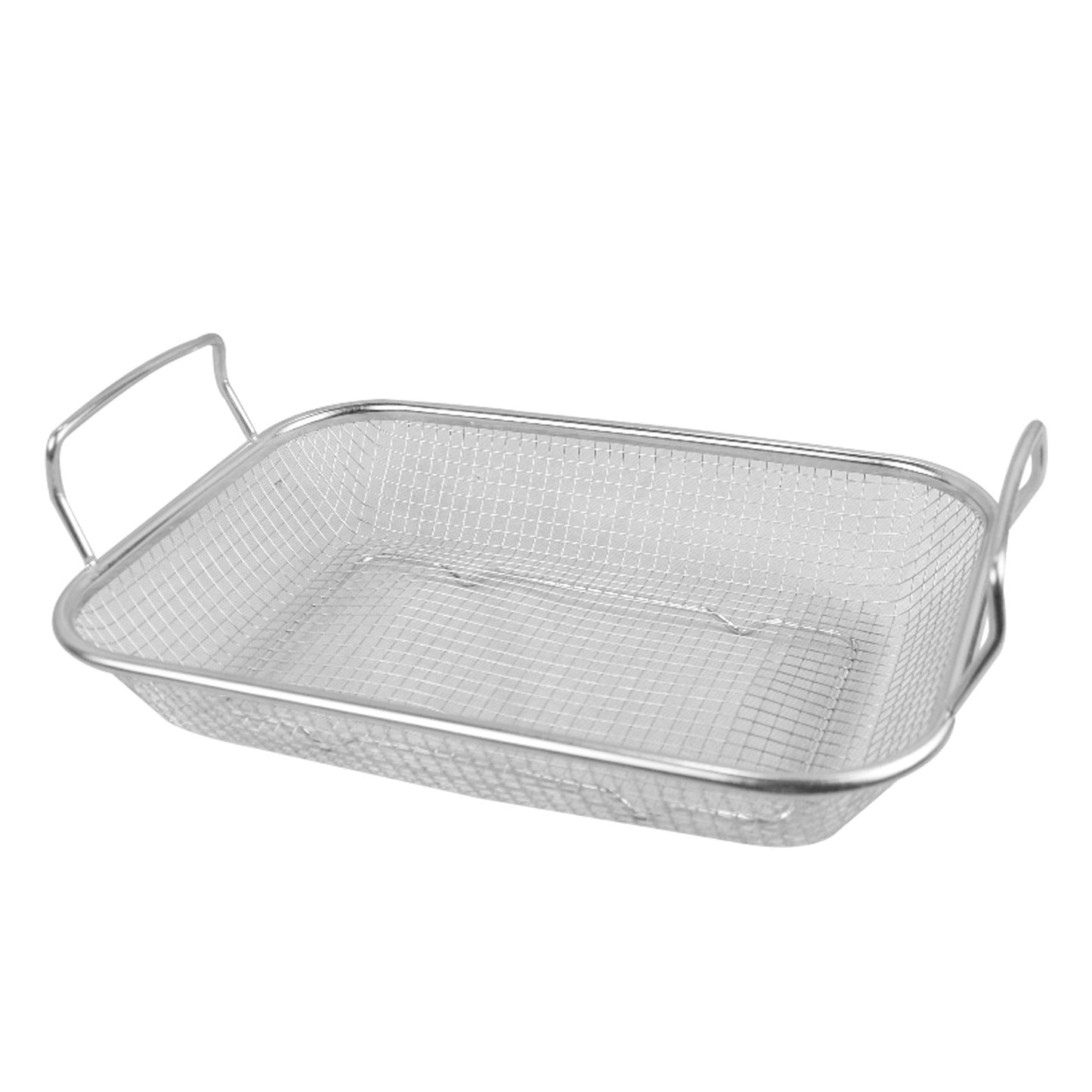 Rectangle Strainer Stainless Steel Fruit & Vegetable Basket 37x27x7.5 cm With Handles