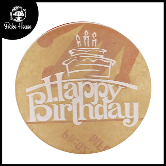 Happy Birthday With Cake Fondant Stamp Plastic