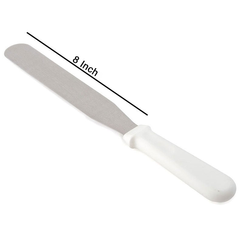 Cake Palette Knife Steel With White Plastic Handle 8 inch