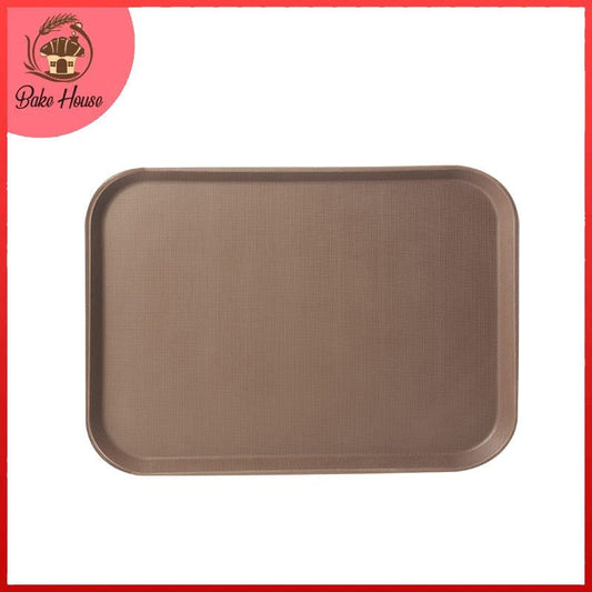 Rectangular Fiberglass Non-Slip Serving Tray 14 x 18 Inch