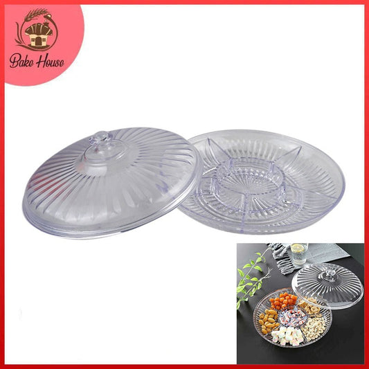 Decorative Acrylic Candies & Dry Fruits 6 Divided Compartments Dish Centrepiece Decoration