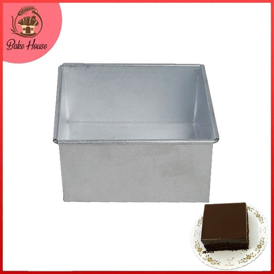 Square Cake Baking Mold Silver 4 X 4 Inch