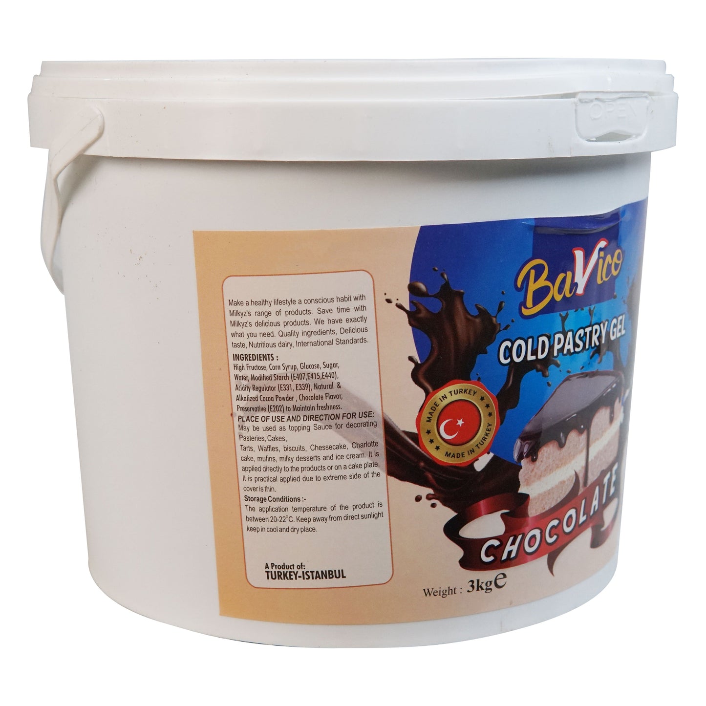 Milkyz Food Bavico Chocolate Cold Pastry Gel 3kg Bucket