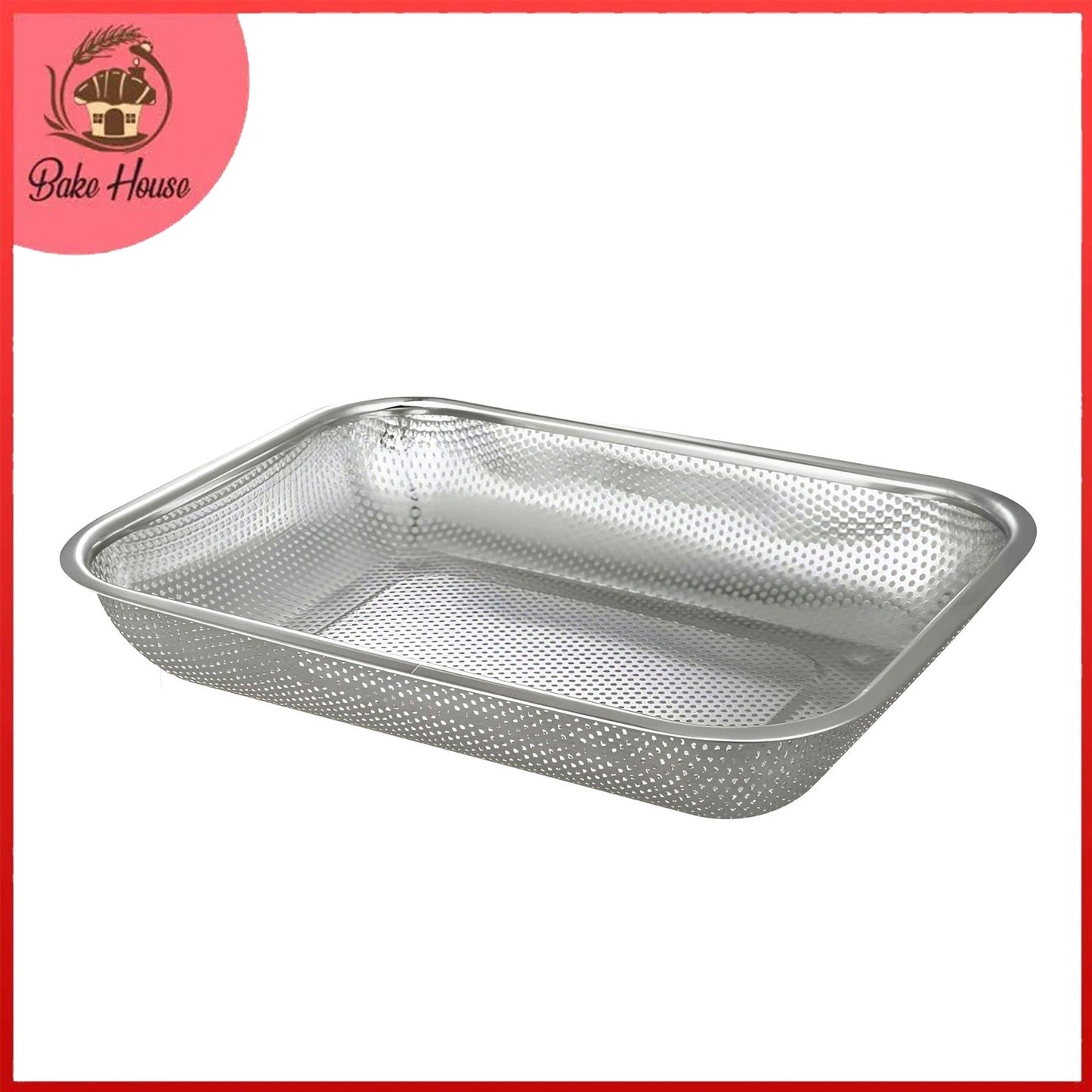Rectangular Stainless Steel Fruit & Vegetable Colander Strainer 29.5x21.5x5.5 cm