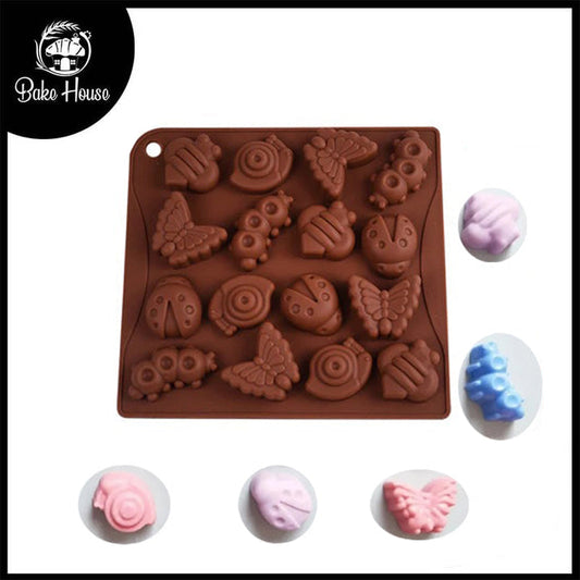 Insects Silicone Chocolate Mold 16 Cavity