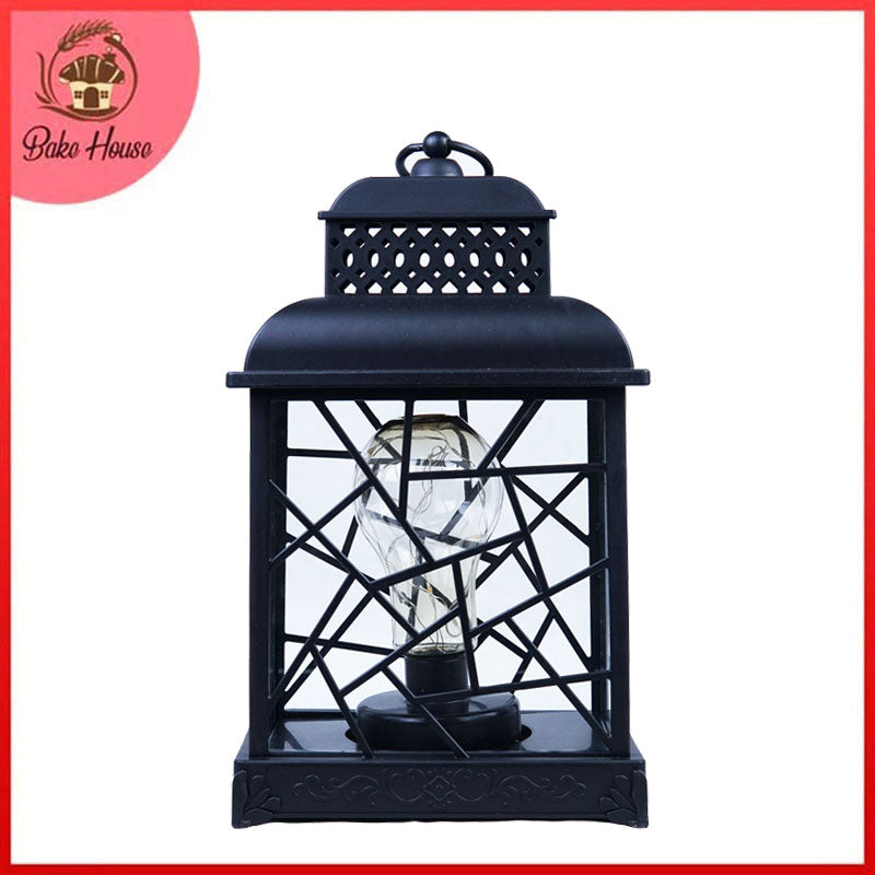 Geometric Window Hut Style Fairy Led Bulb Lantern - Hanging and Tabletop Decoration