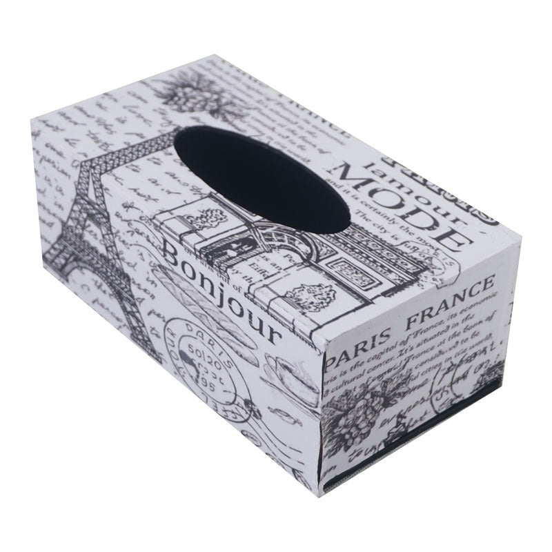 Tissue Box Holder Cover Wooden With Printed Designs Centrepiece Decoration Home Decor