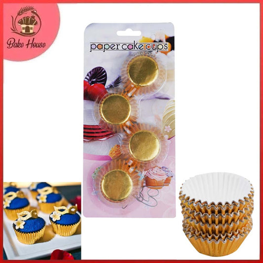 Golden 100 Pcs Paper Baking Cupcake Muffin Liners, Wrappers 5.5cm