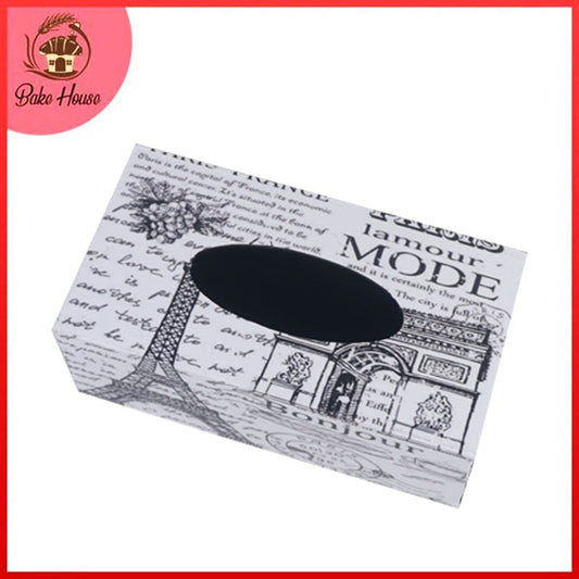 Tissue Box Holder Cover Wooden With Printed Designs Centrepiece Decoration Home Decor