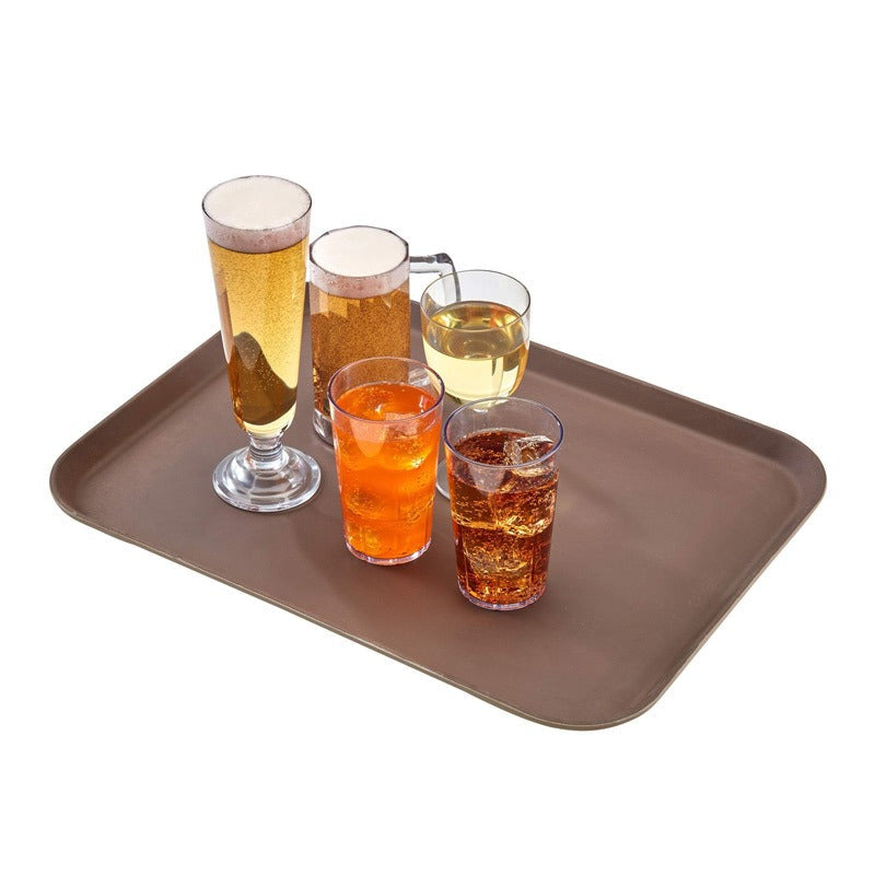 Rectangular Fiberglass Non-Slip Serving Tray 14 x 18 Inch