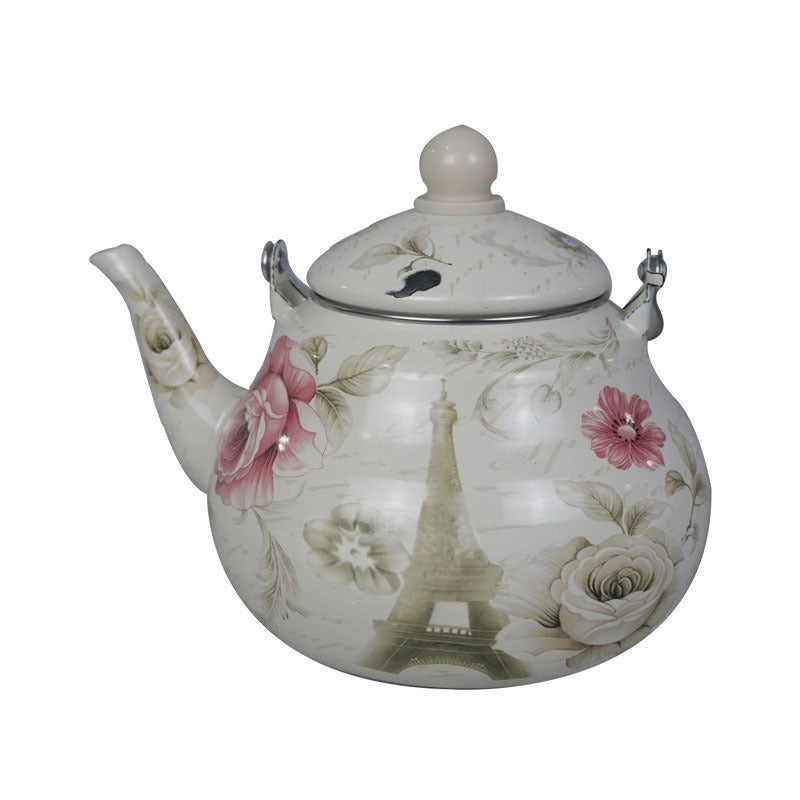 Designed Enamel Coated Teapot Kettle 2.5 Litre