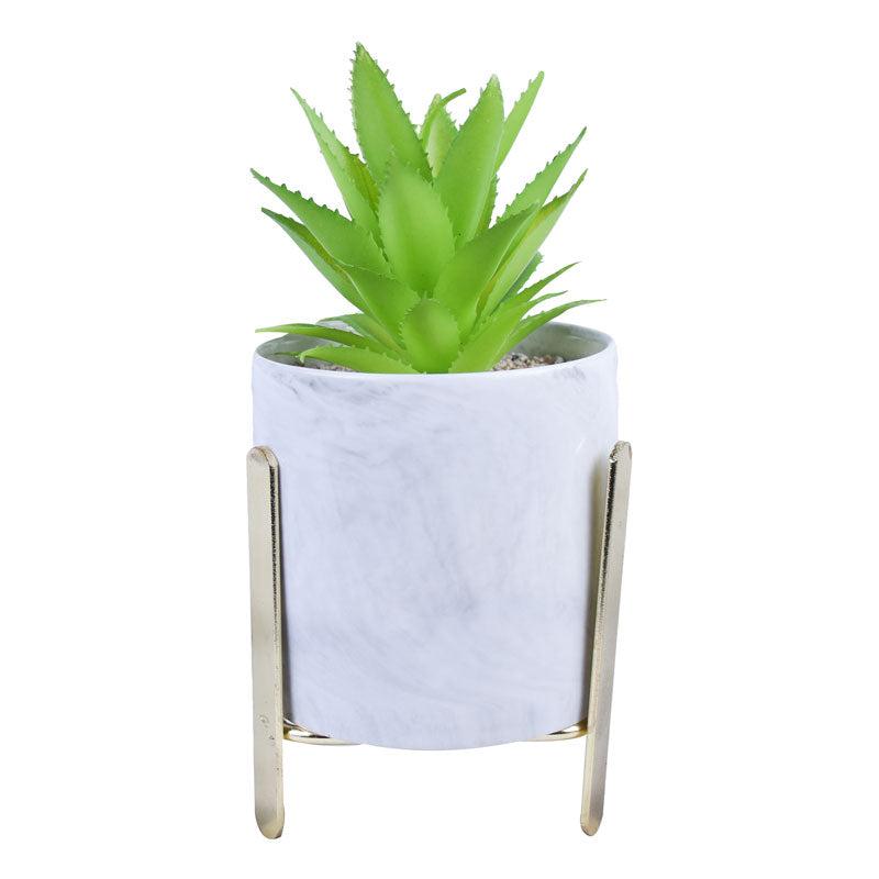 Artificial Aloe Vera Plant Pot Decor With Stand