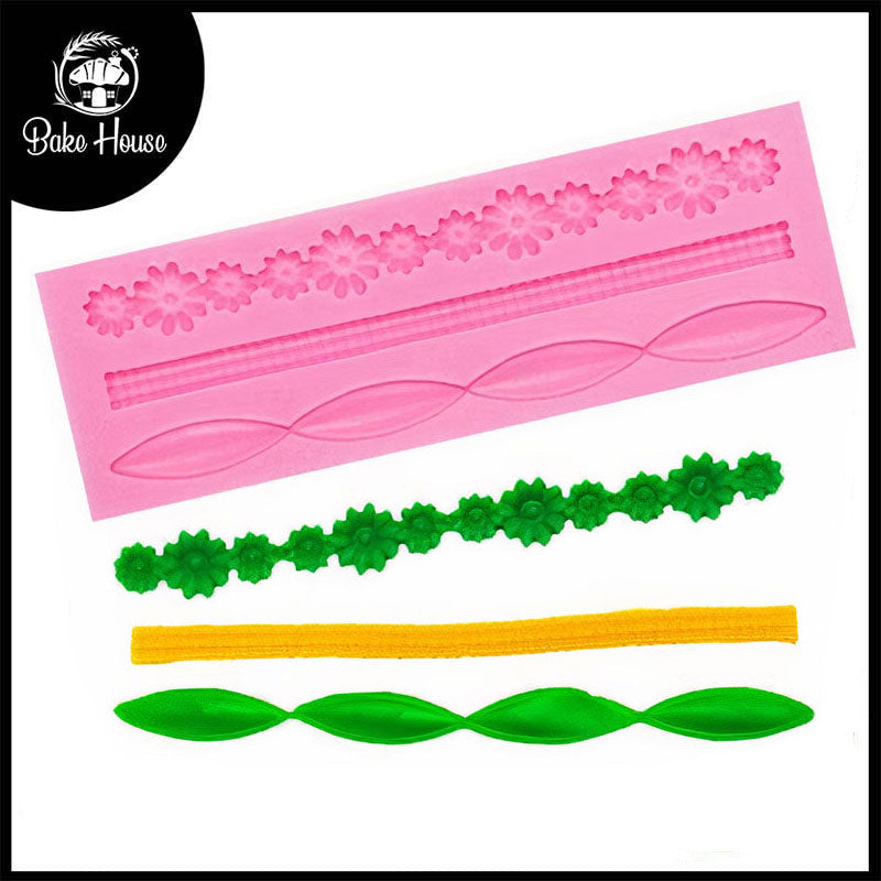 Lace Cake Border Silicone Fondant Mold 3 Cavity