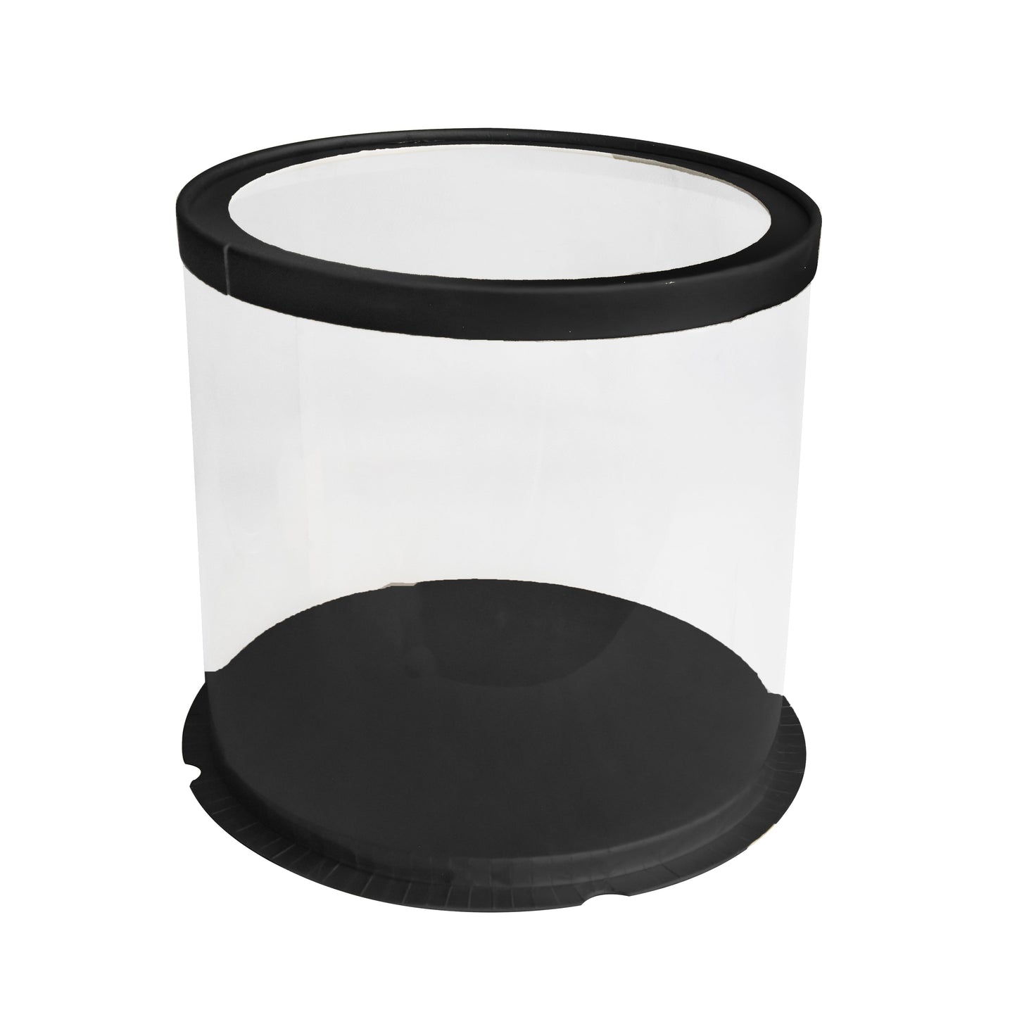 Transparent Cake Box Black With Base & Lid 10.3 X 10.3 X 9.5 Inch