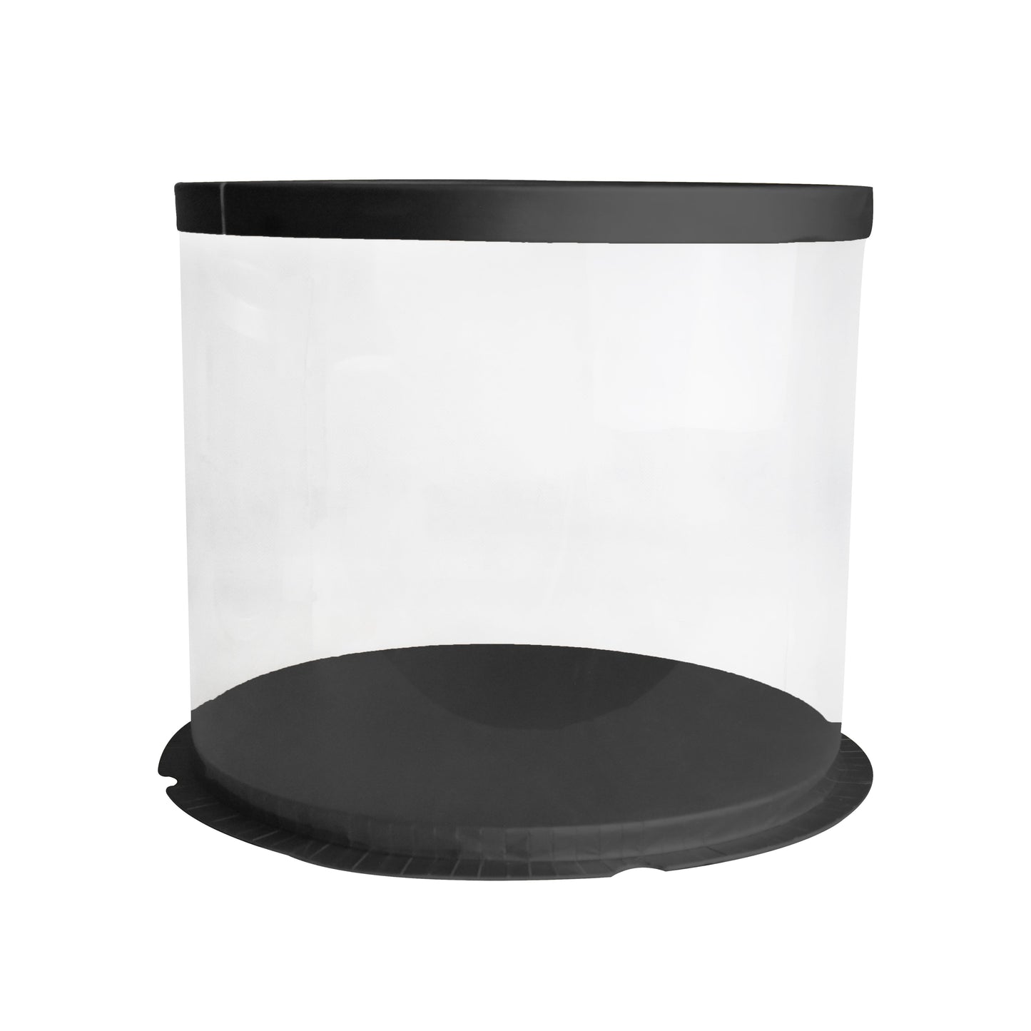 Transparent Cake Box Black With Base & Lid 10.3 X 10.3 X 9.5 Inch