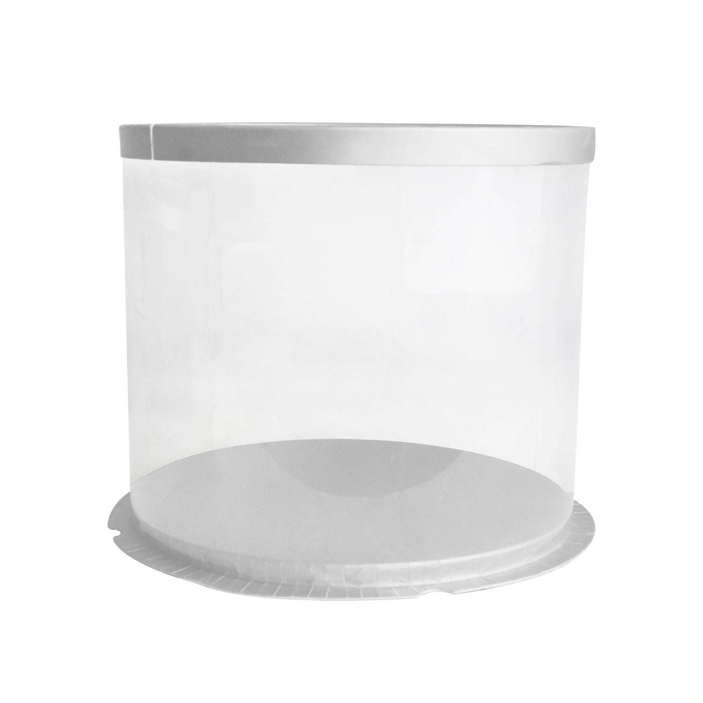 Transparent Cake Box Silver With Base & Lid 10.3 X 10.3 X 9.5 Inch