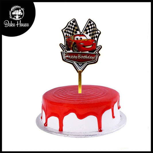 lightning Mcqueen Happy Birthday Cake Topper