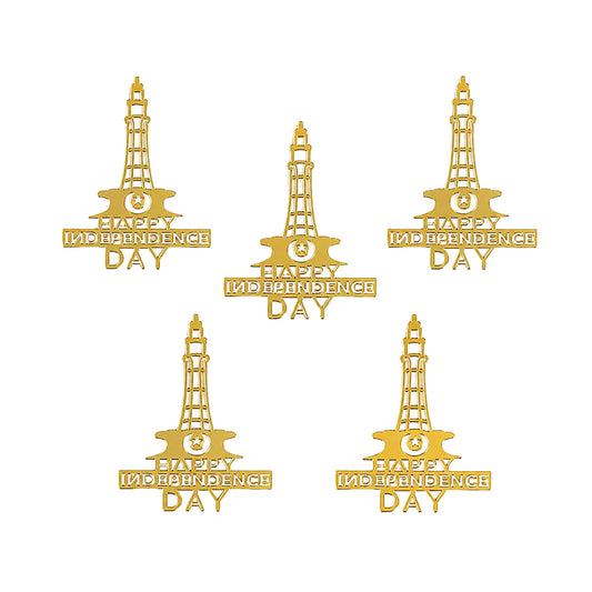 Happy Independence Day Cut Out Stamp 5Pcs Set Golden