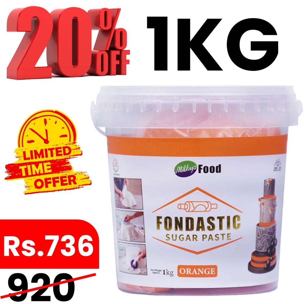 Milkyz Food Fondastic Orange Fondant Sugar Paste 1Kg