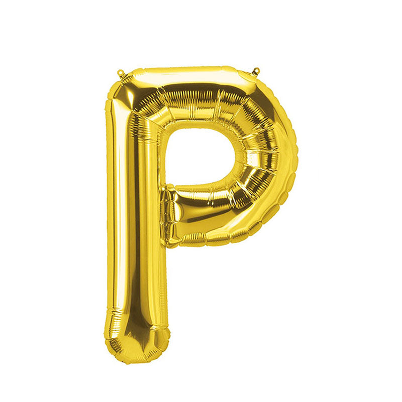 16 Inch Golden Alphabet P Letter Foil Balloon for Party Decoration