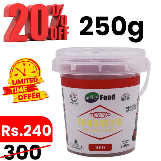 Milkyz Food Fondastic Red Fondant Sugar Paste 250gm