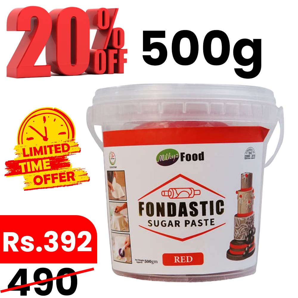 Milkyz Food Fondastic Red Fondant Sugar Paste 500gm