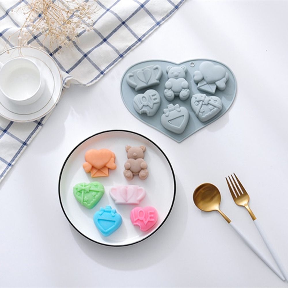 Valentine's Day Theme Silicone Fondant Mold 6 Cavity