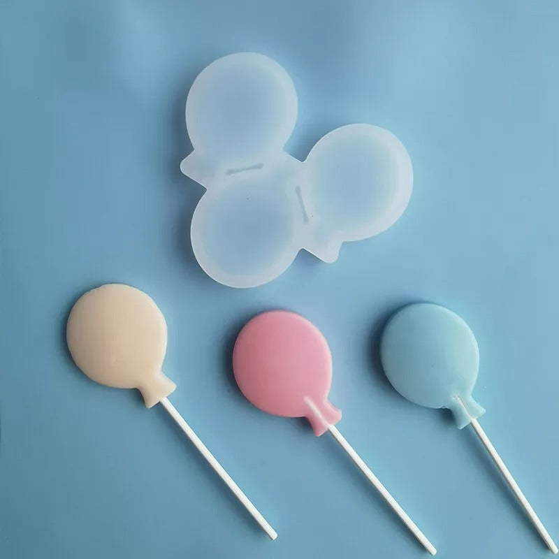 Balloon Design Silicone Lollipop Mold 3 Cavity