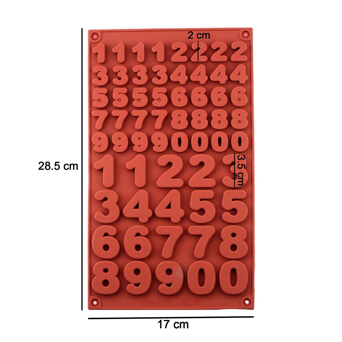 0 To 9 Big & Small Number Silicone Mold 60 Cavity