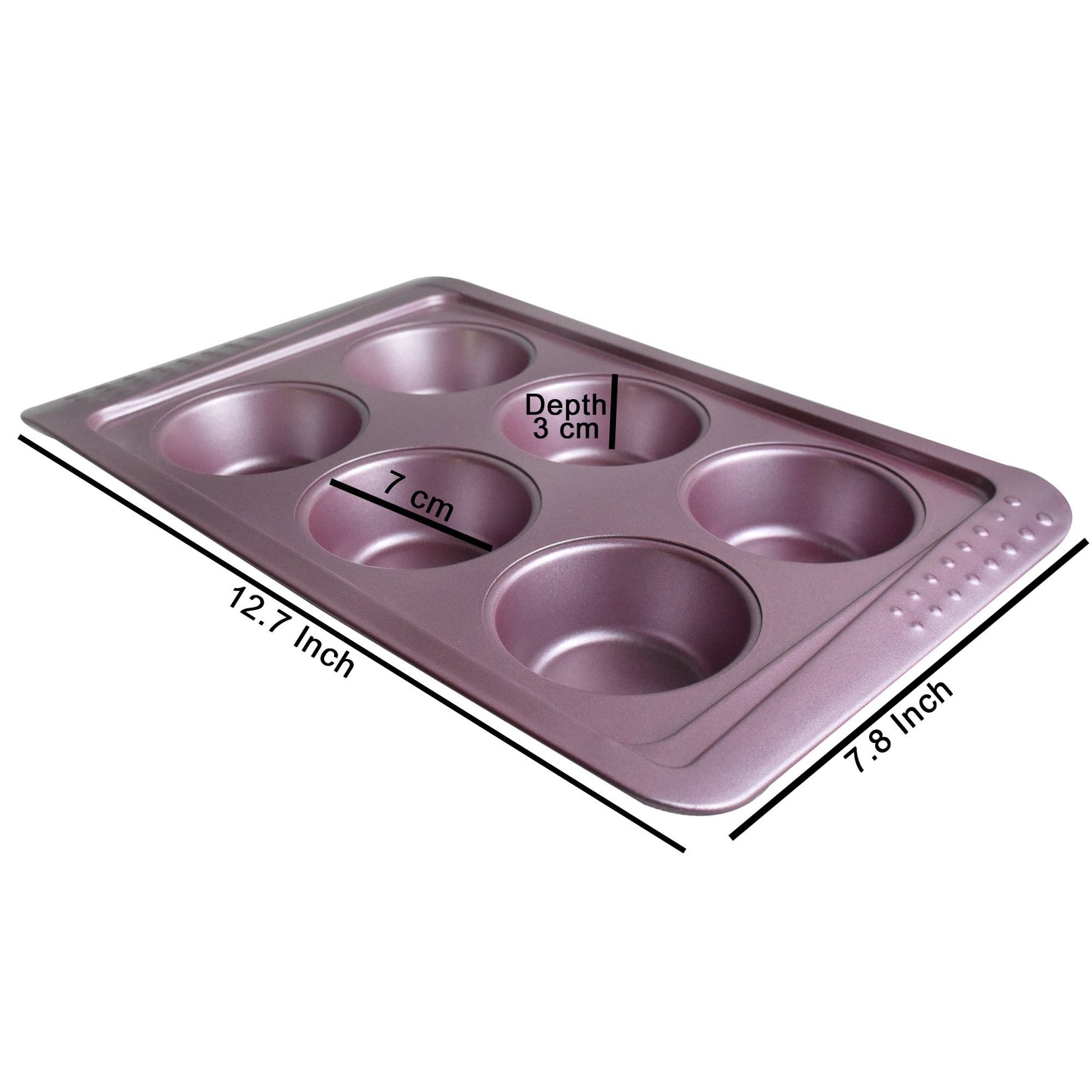 Non Stick Pink 7cm Cupcake Tray 6 Cavity