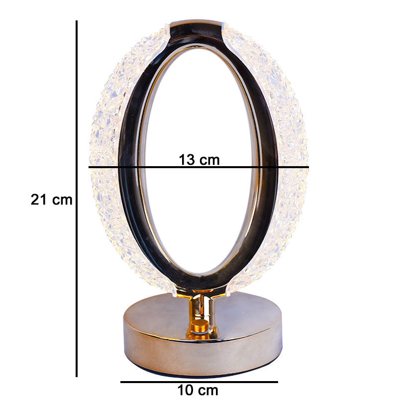 Rechargeable Luxury Eye Shaped Crystal Table Lamp With 3 Colors Touch Control