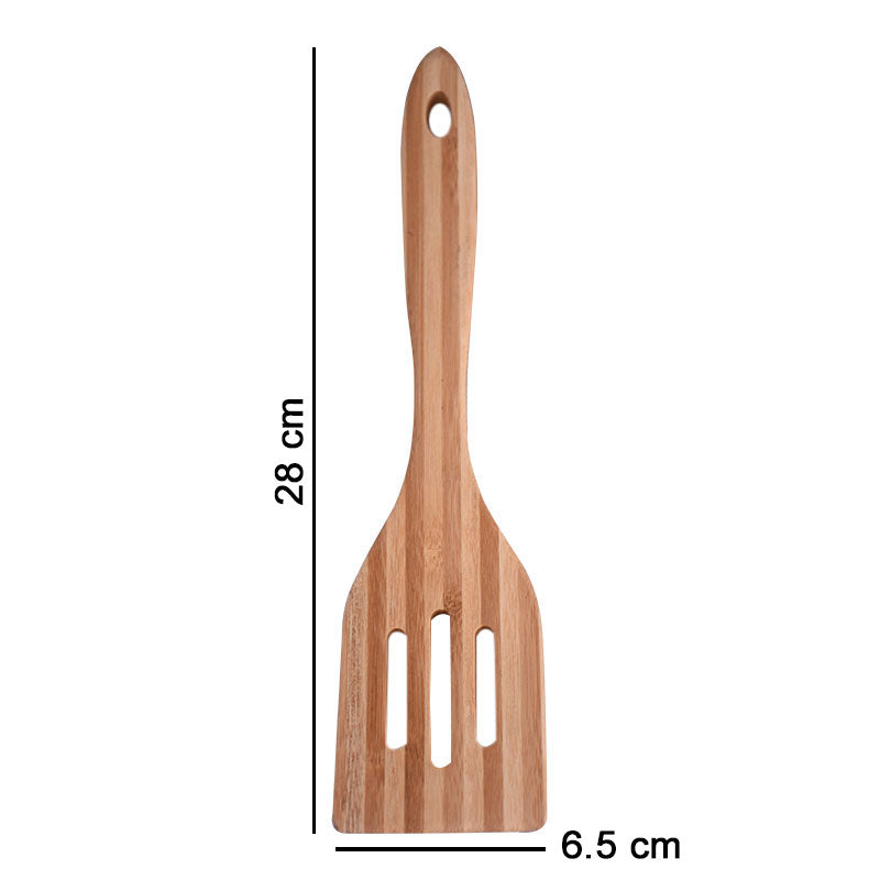 Wooden Slotted Cooking Solid Turner Spoon 28cm