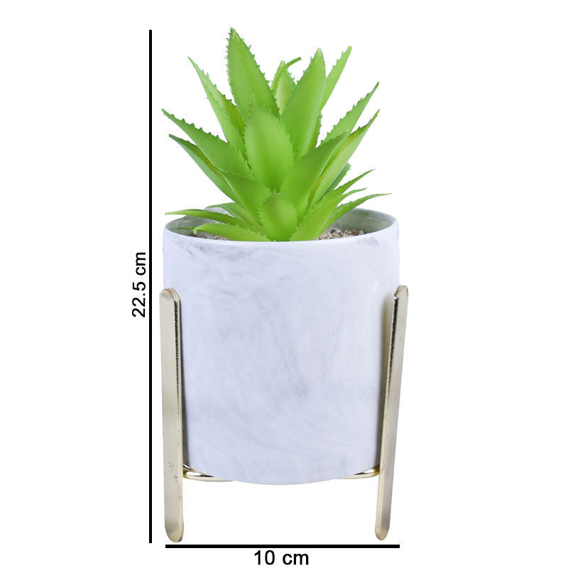 Artificial Aloe Vera Plant Pot Decor With Stand