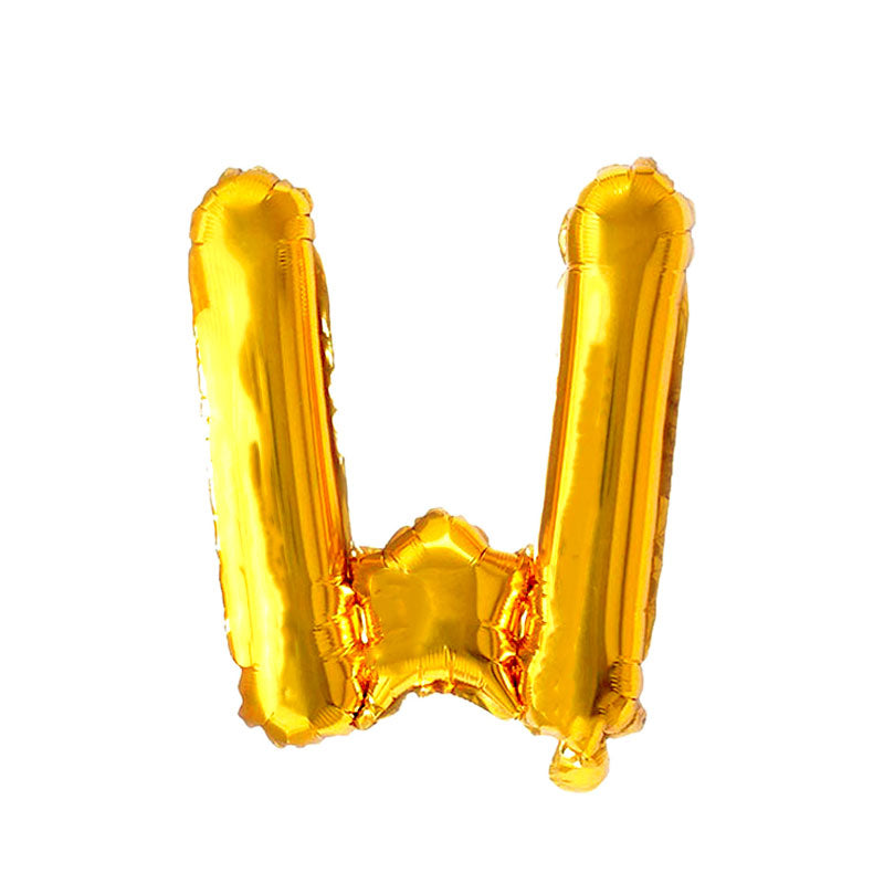 16 Inch Golden Alphabet W Letter Foil Balloon for Party Decoration