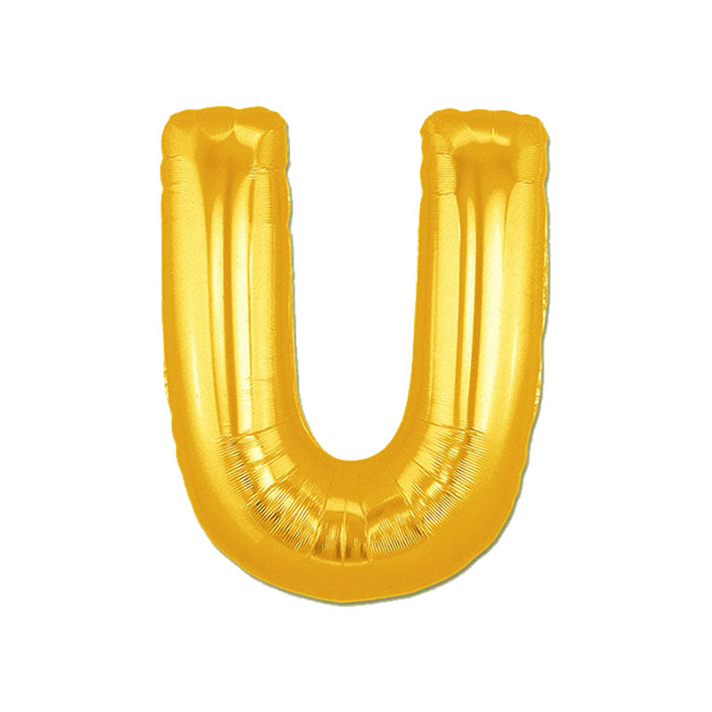 16 Inch Golden Alphabet U Letter Foil Balloon for Party Decoration