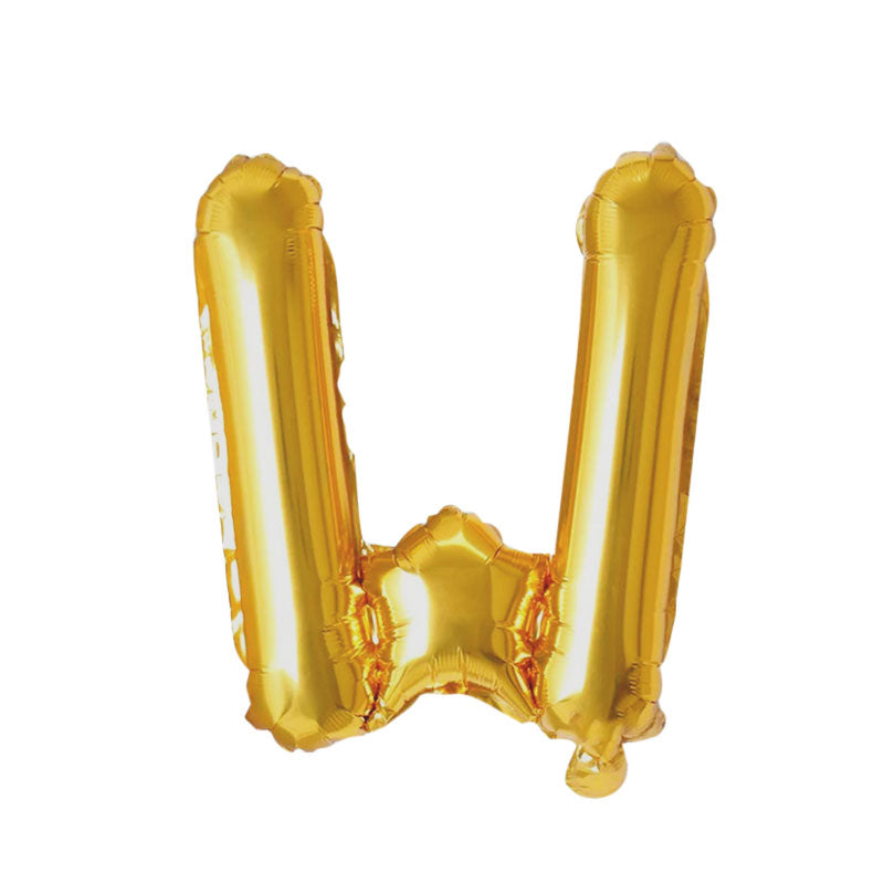 16 Inch Golden Alphabet W Letter Foil Balloon for Party Decoration