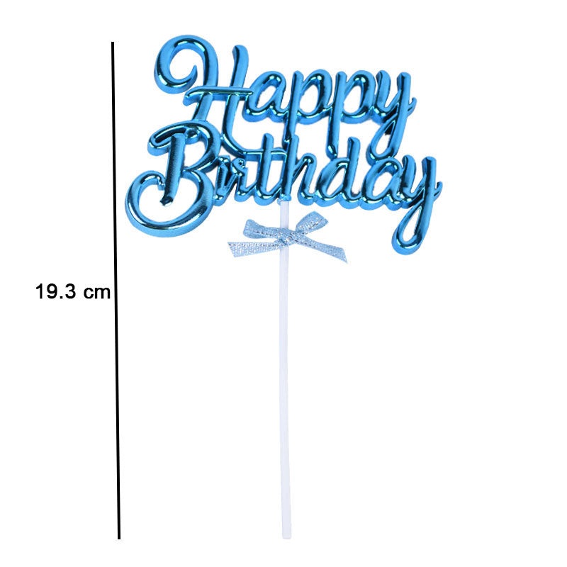 Happy Birthday Cake Topper Blue