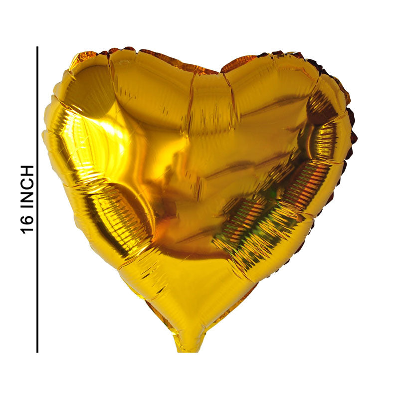 16 Inch Golden Heart Shape Foil Balloon For Party Decoration