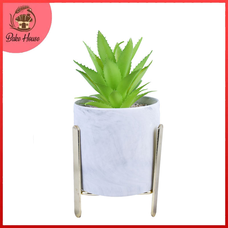 Artificial Aloe Vera Plant Pot Decor With Stand
