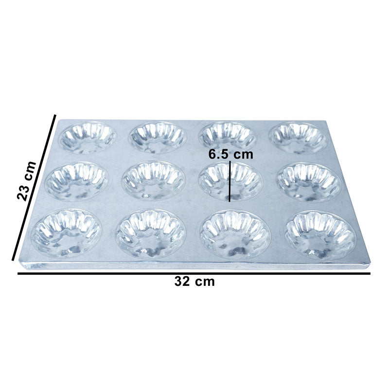 Tart Mold Tray Silver 12 Cavity Design 03