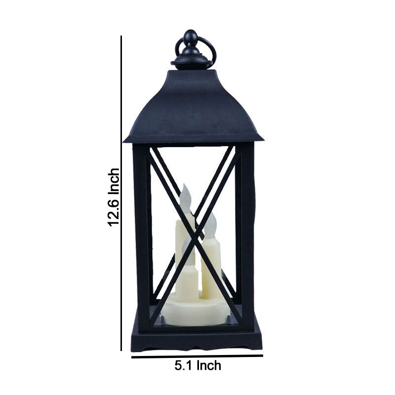 Cross Window Hut Style Led Candle Lantern - Hanging and Tabletop Decoration