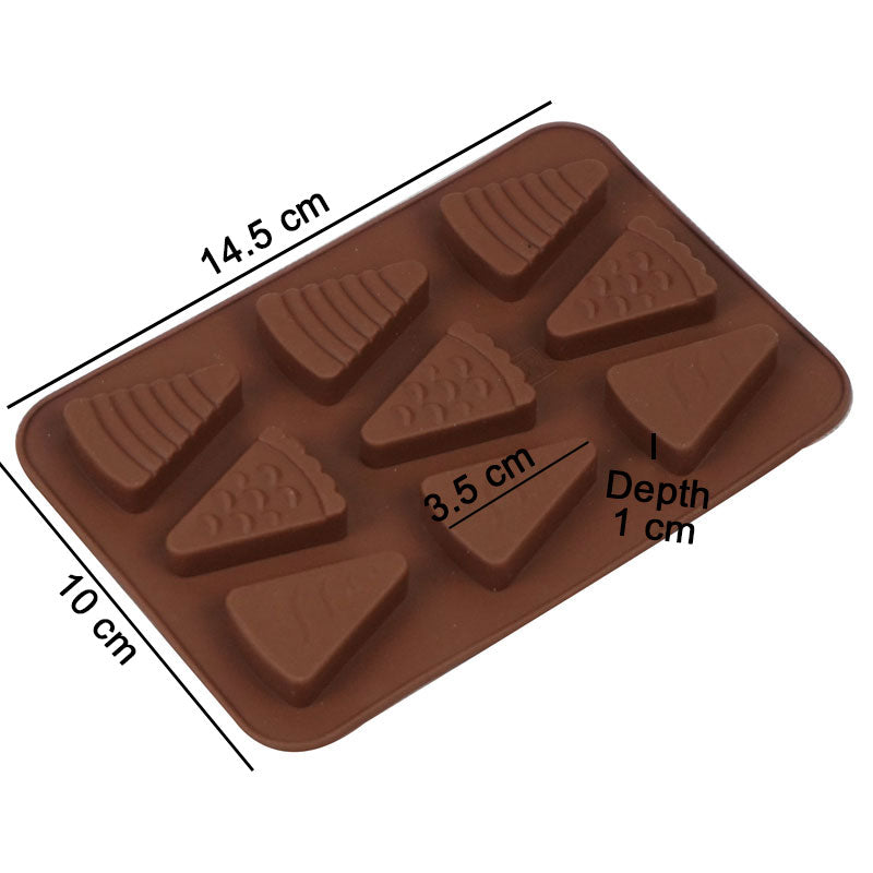 Pizza, Cake Slice Triangle Shape Silicone Chocolate Mold 9 Cavity