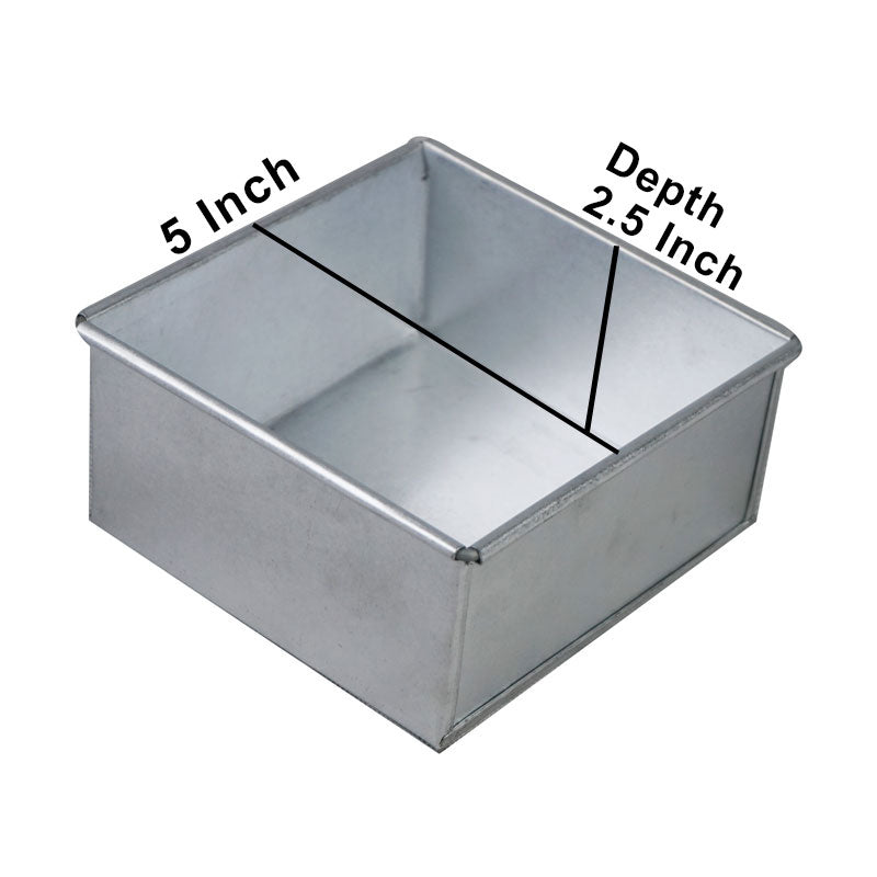 Square Cake Baking Mold Silver 5 X 5 Inch