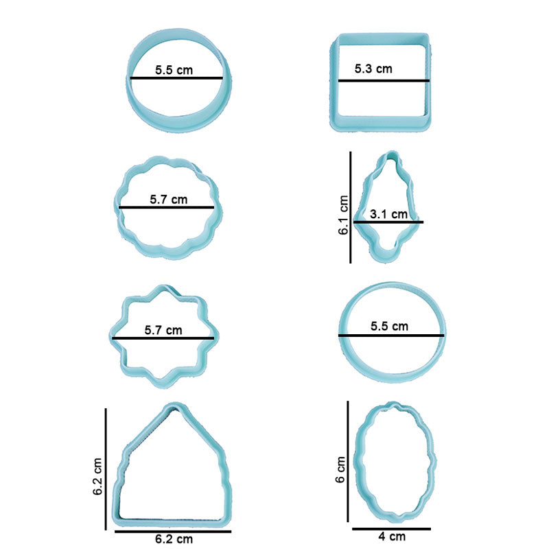 Ramzan And Eid Theme Cookie And Fondant Plastic Cutters 8 Pcs Set