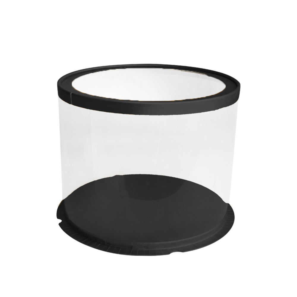 Transparent Cake Box Black With Base & Lid 10.3 X 10.3 X 7 Inch