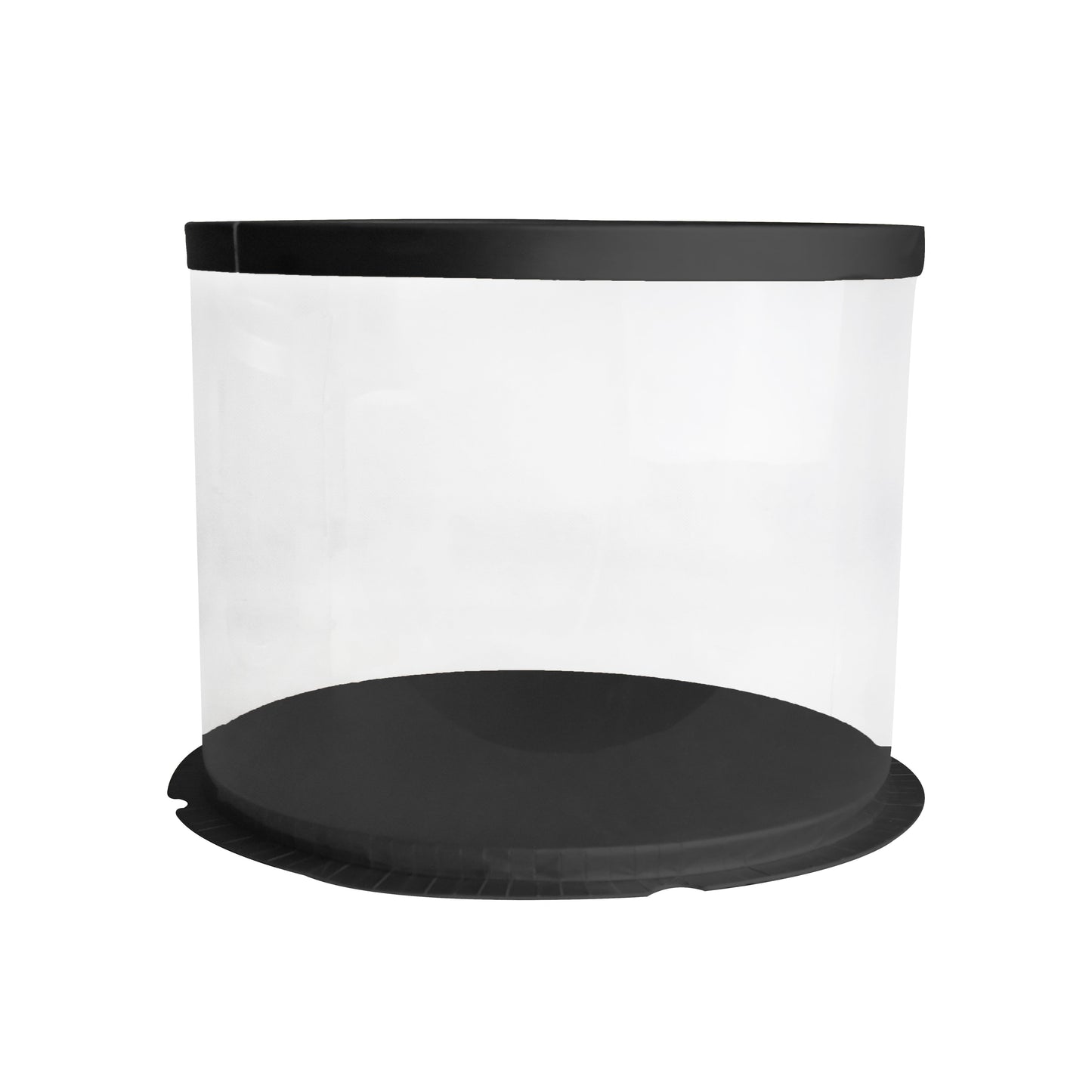 Transparent Cake Box Black With Base & Lid 10.3 X 10.3 X 7 Inch