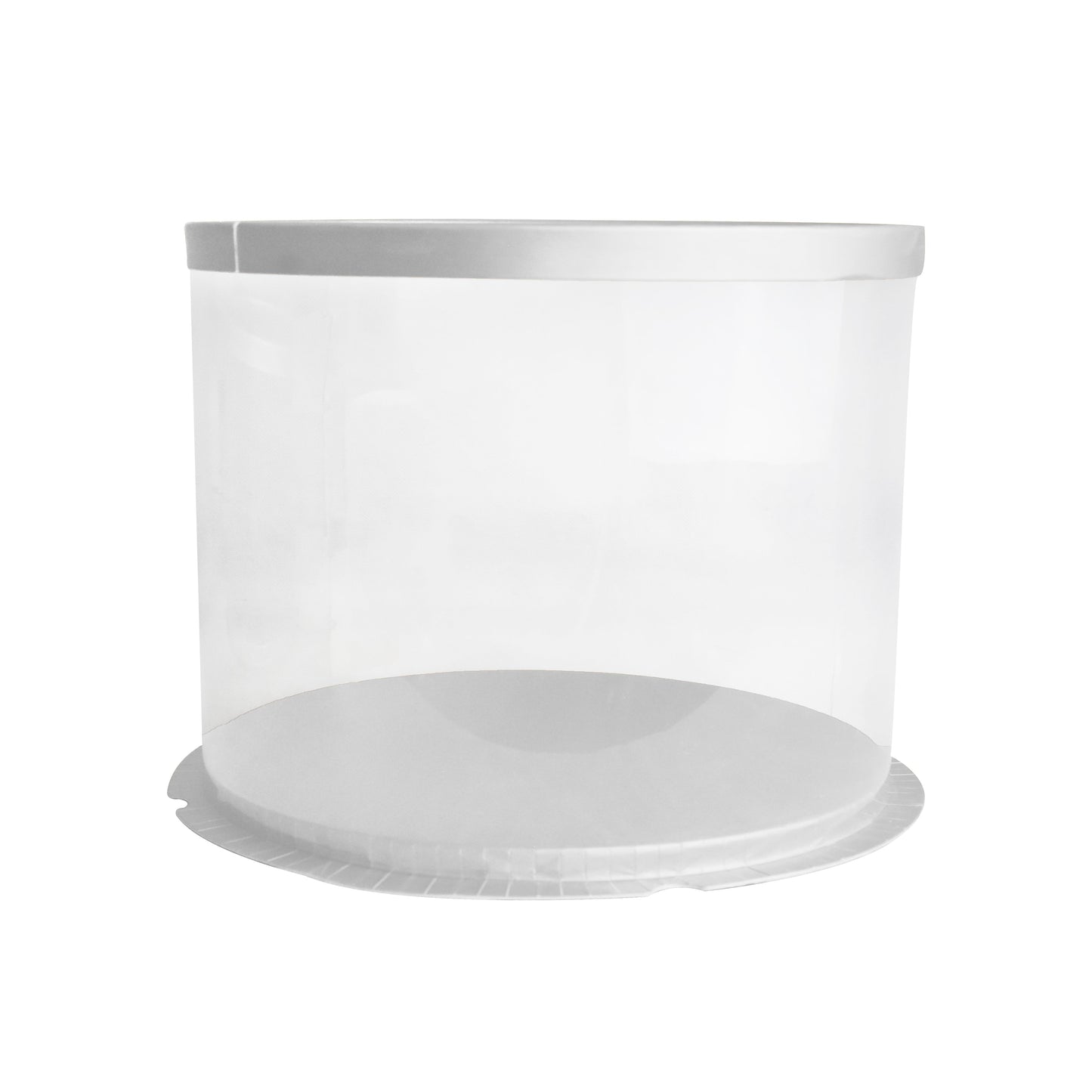 Transparent Cake Box Silver With Base & Lid 10.3 X 10.3 X 7 Inch